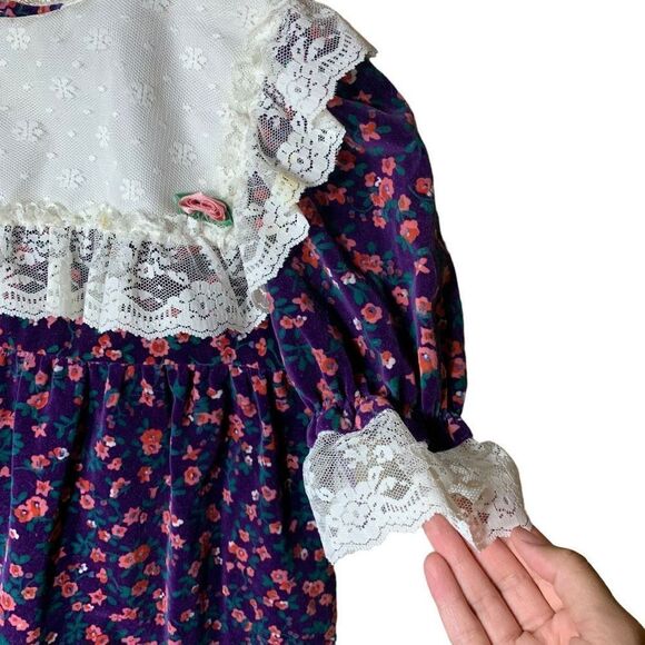 Vintage Somersaults Girls Flower Print Dress - Picture 8 of 12